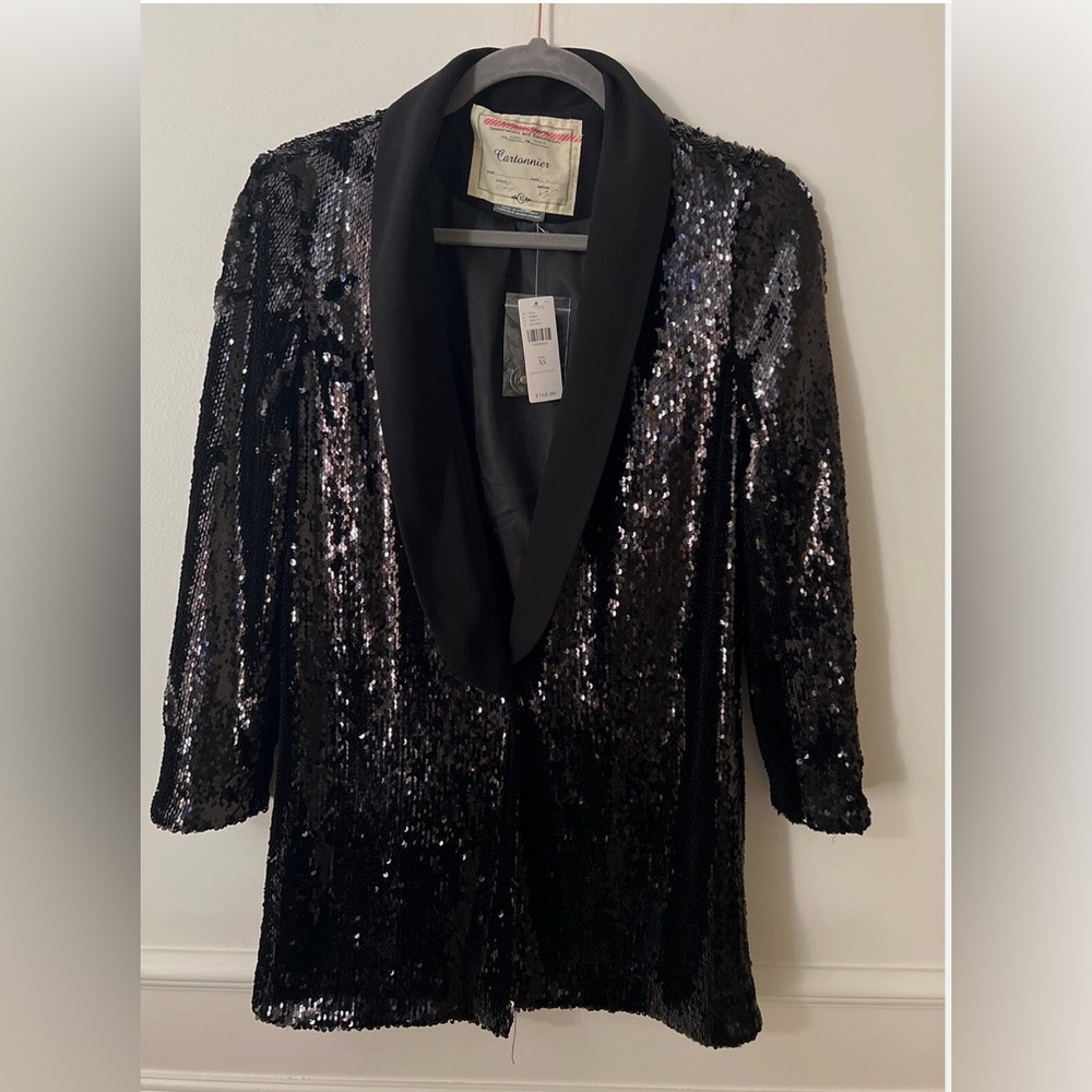 Sequin Black Blazer Jacket - image 3